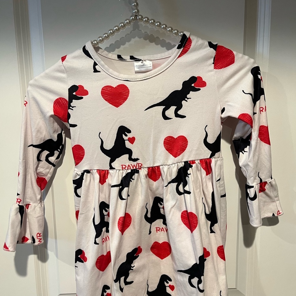 Valentines Dinosaur dress